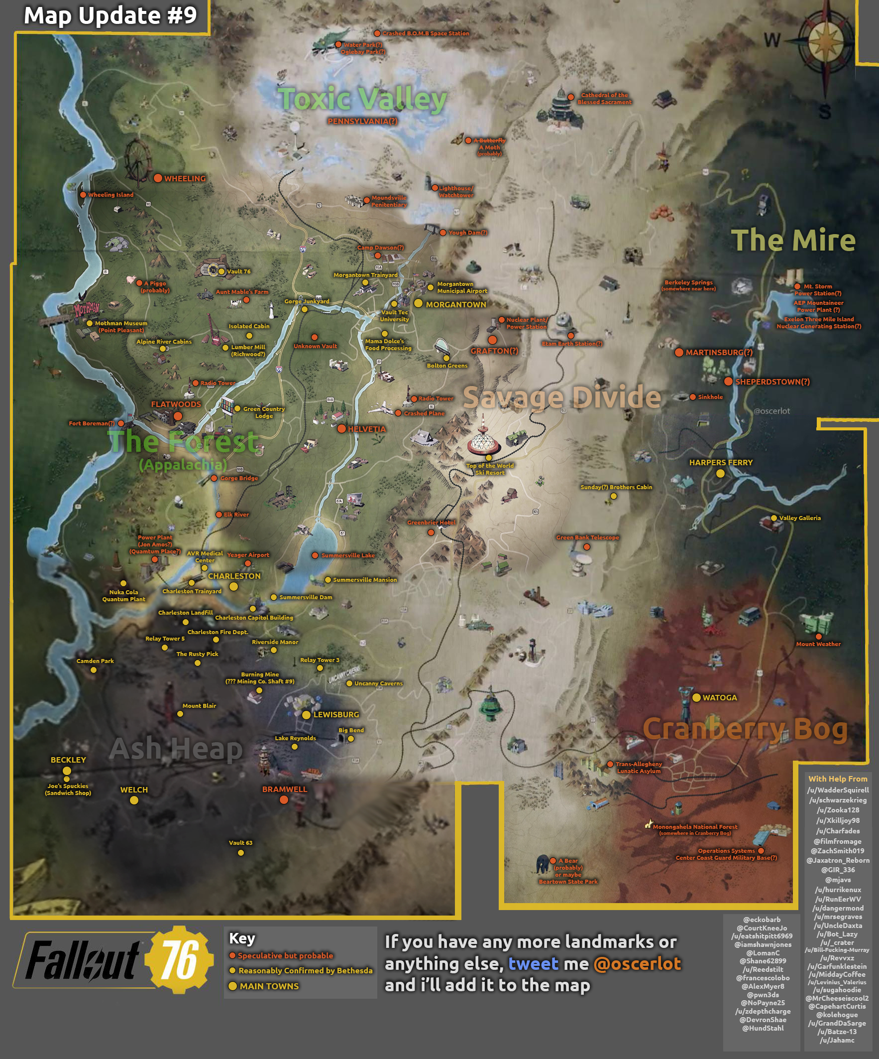 Fallout 76 map all confirmed and possible locations VG247